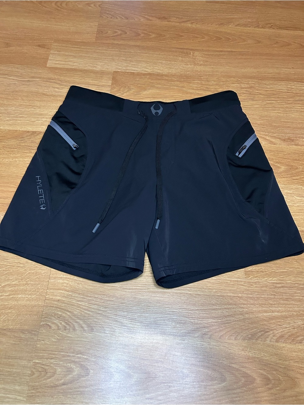 Hylete Men's Black Athletic Zip-Pocket Shorts